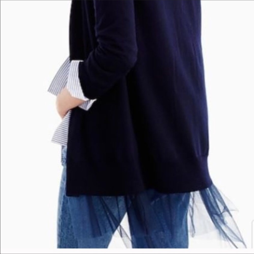 JCREW CARDIGAN w/TULLE TRIM  SZ  XSMALL - Picture 3 of 7